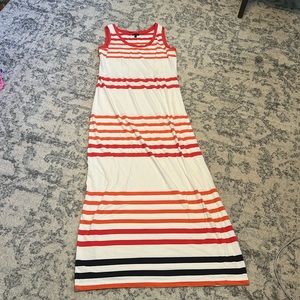 Talbots sleeveless Blocked-Stripe Maxi Dress Size Medium